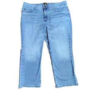 Lee Jeans Size 18M Light Wash Straight Leg Cropped‎ Denim 90s y2k cowgirl roxy